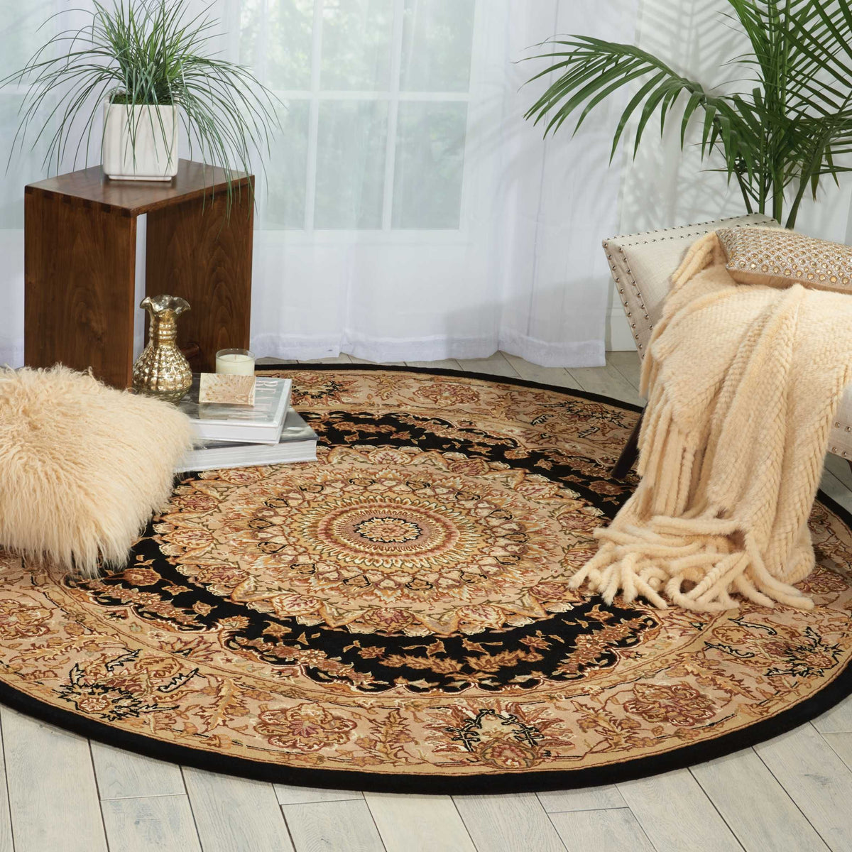 Nourison 2000 2233 Black Rug - room scene