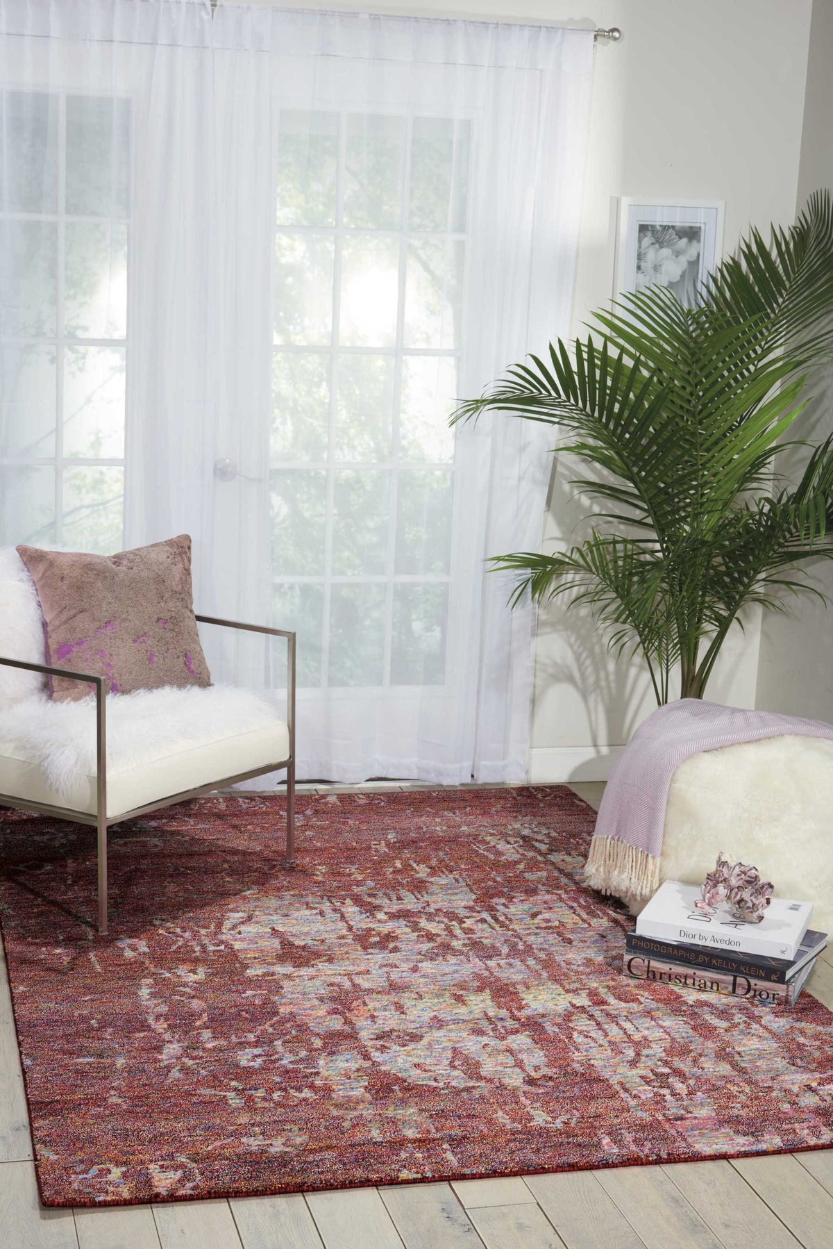Silk Shadows SHA10 Wine Rug - room scene