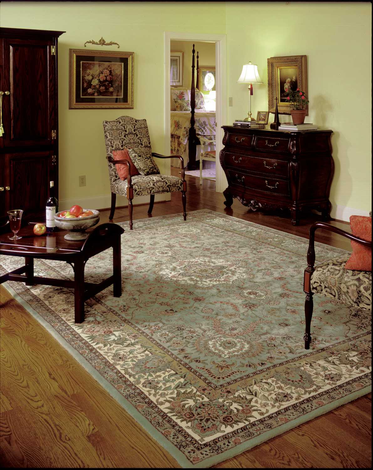 Nourison 2000 2005 Light Green Rug - room scene
