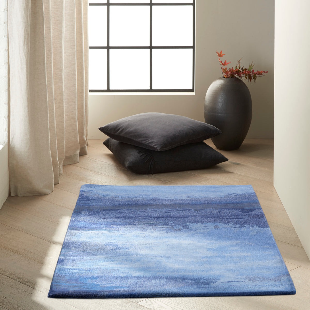 Luster Wash SW18 Indigo Rug - room scene