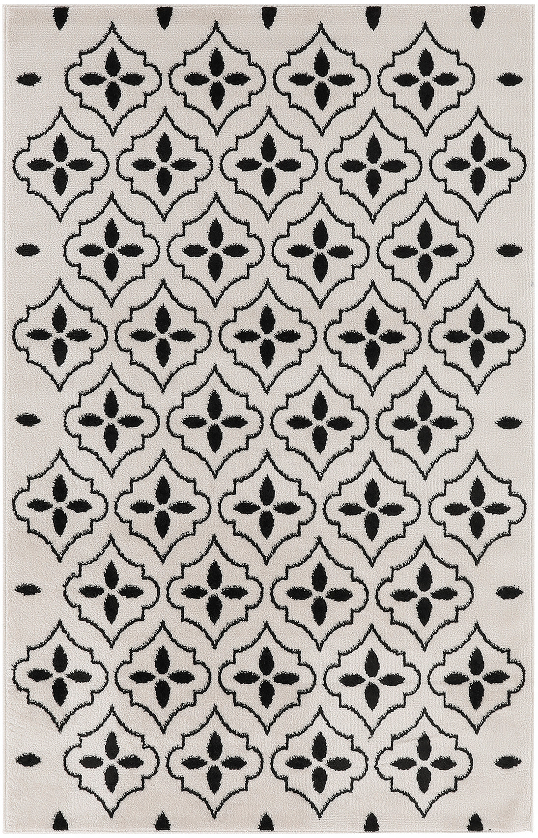 Nourison Essentials NRE04 Ivory Black Rug - Rectangle