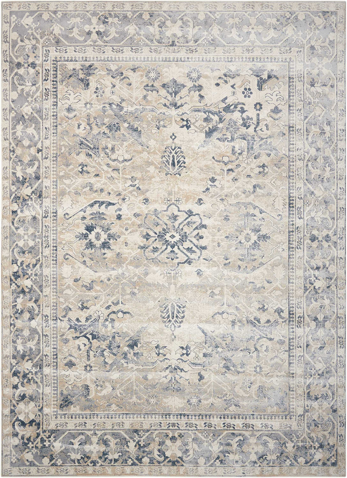 Malta MAI05 Ivory Blue Rug - Rectangle