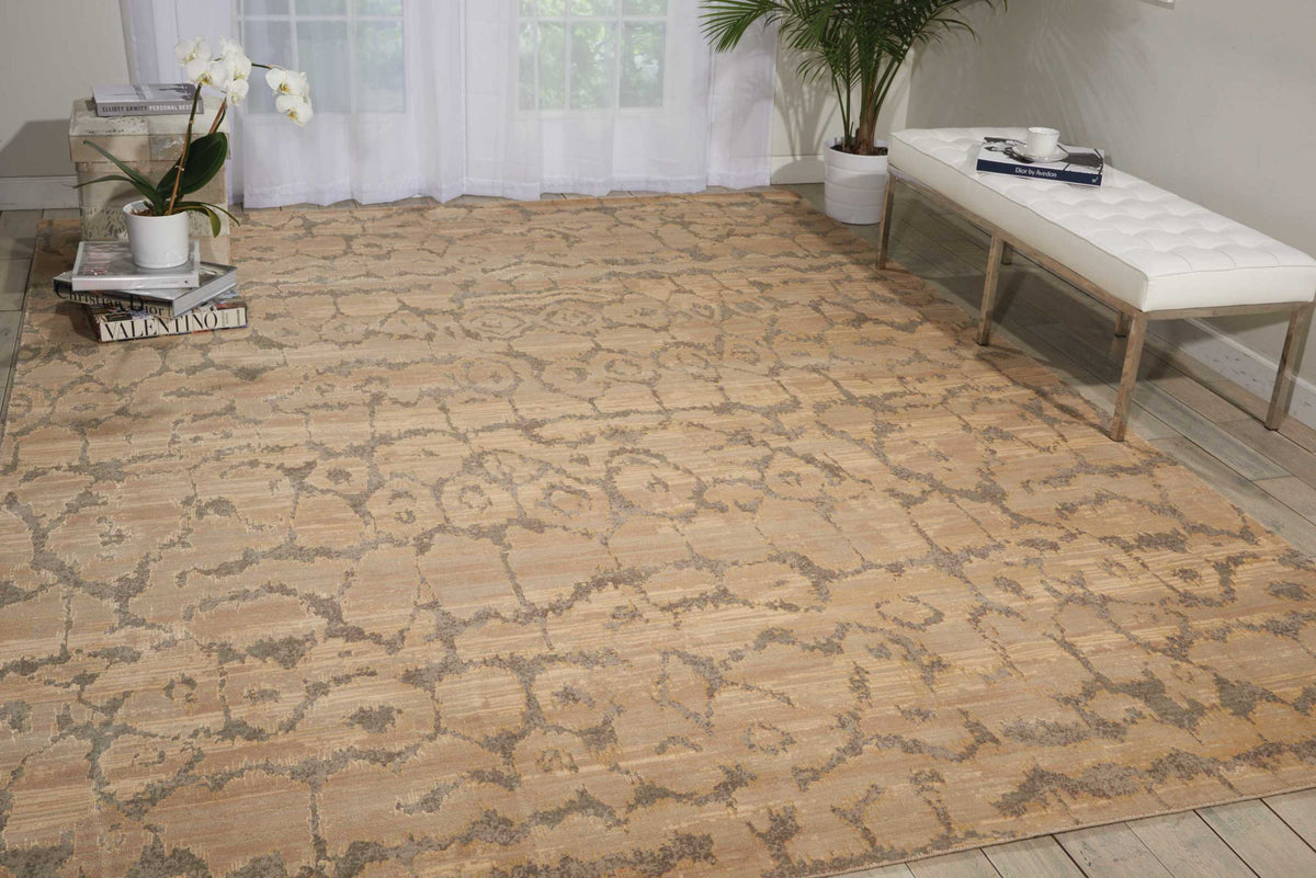 Silken Allure SLK10 Beige Rug - room scene