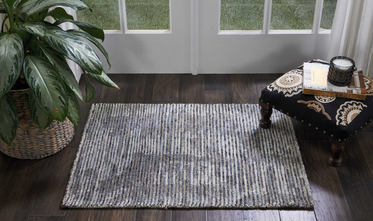Ellora ELL03 Slate Rug - room scene