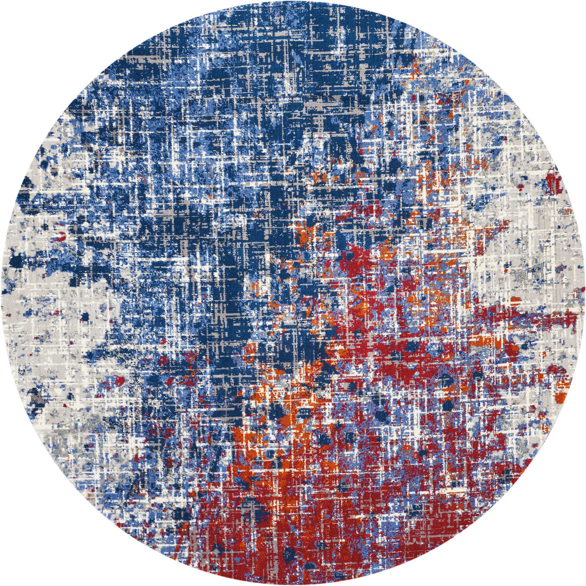 Twilight TWI25 Red Blue Rug - Round