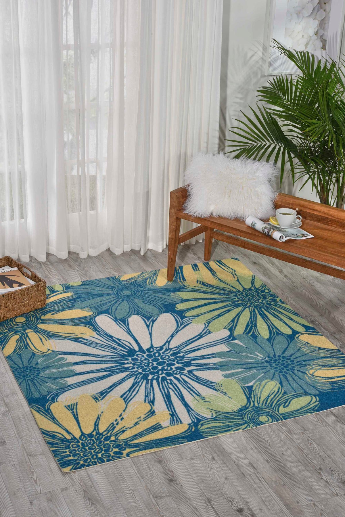 Home & Garden RS022 Blue Rug - room scene