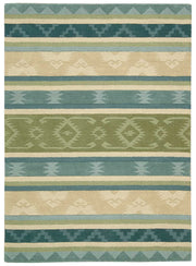 India House IH84 Blue Green Rug - Rectangle