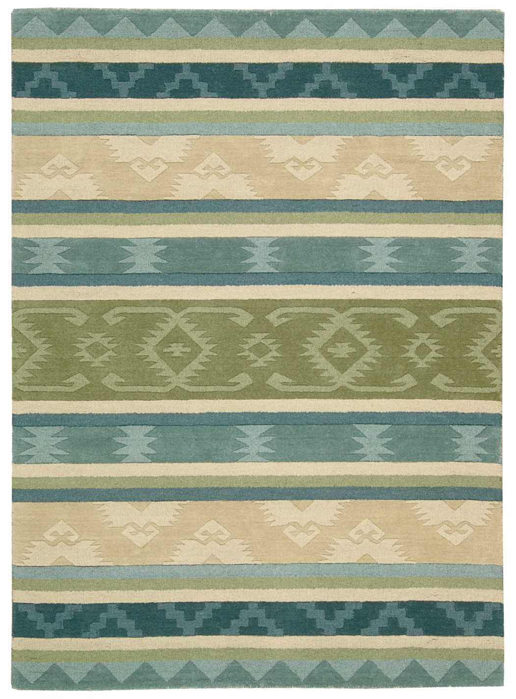 India House IH84 Blue Green Rug - Rectangle