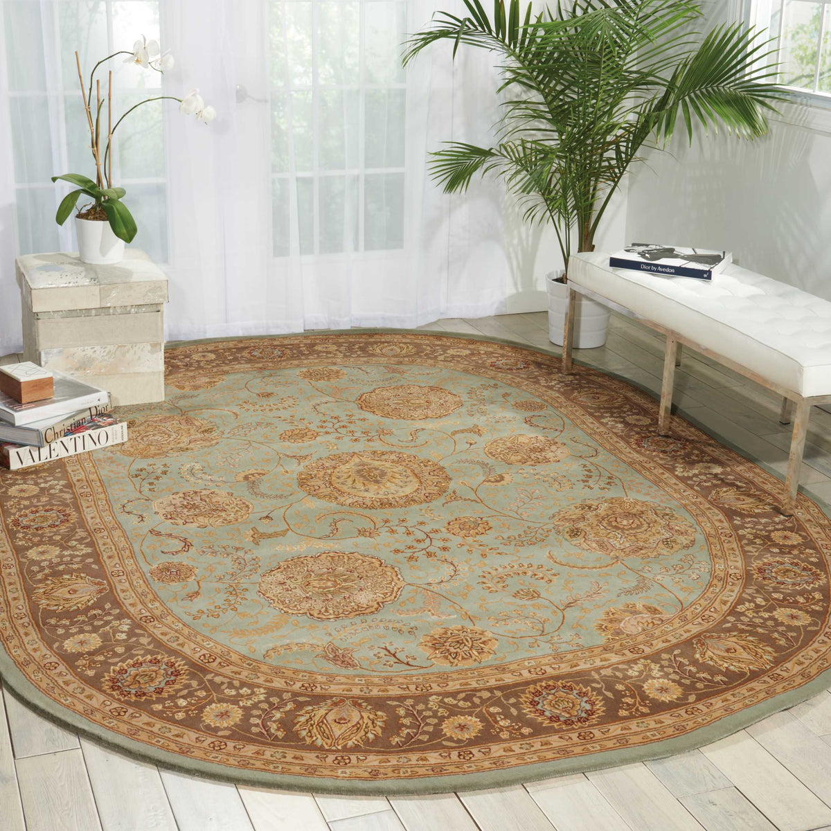 Nourison 2000 2234 Blue Rug - room scene