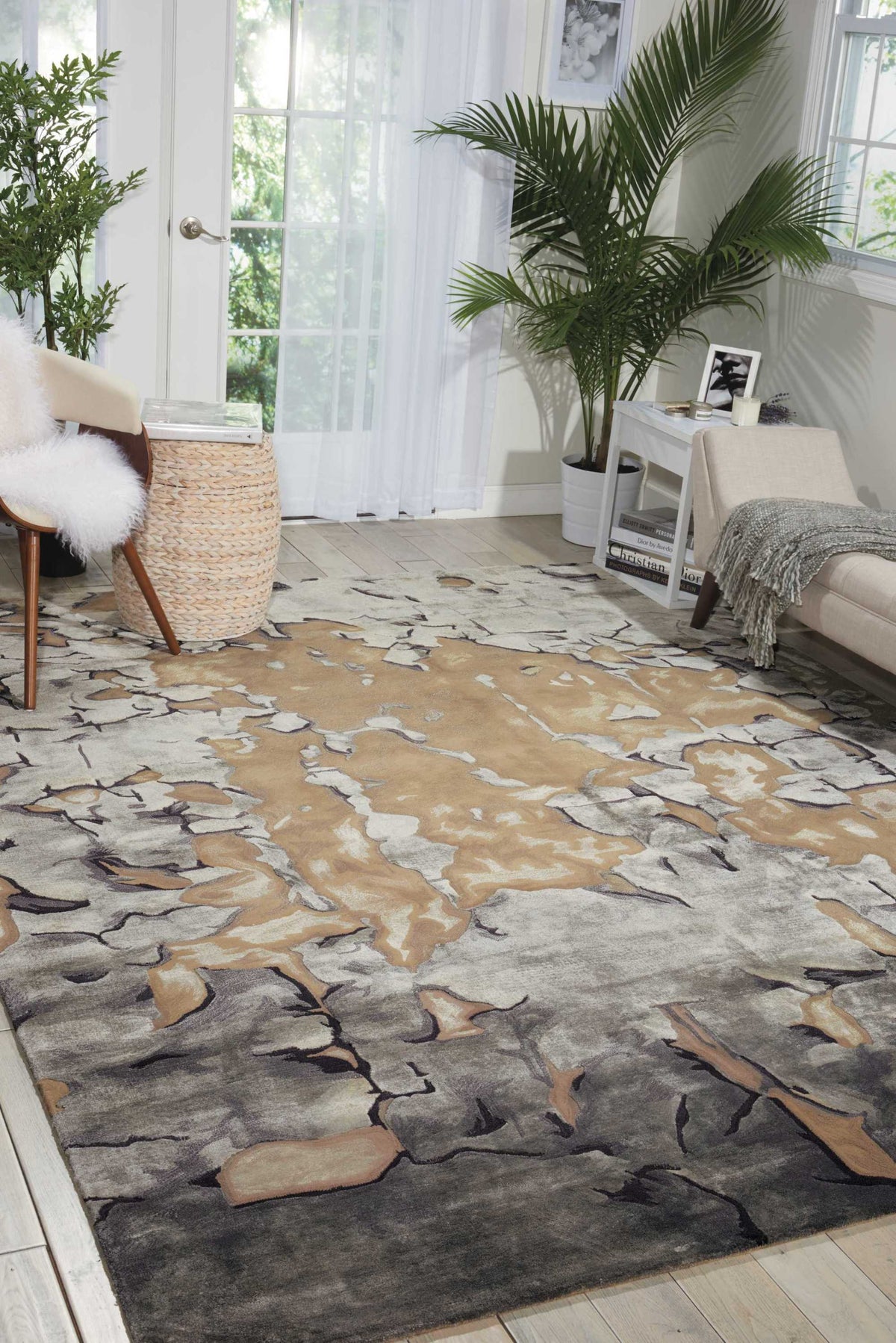 Prismatic PRS02 Beige Silver Rug - room scene