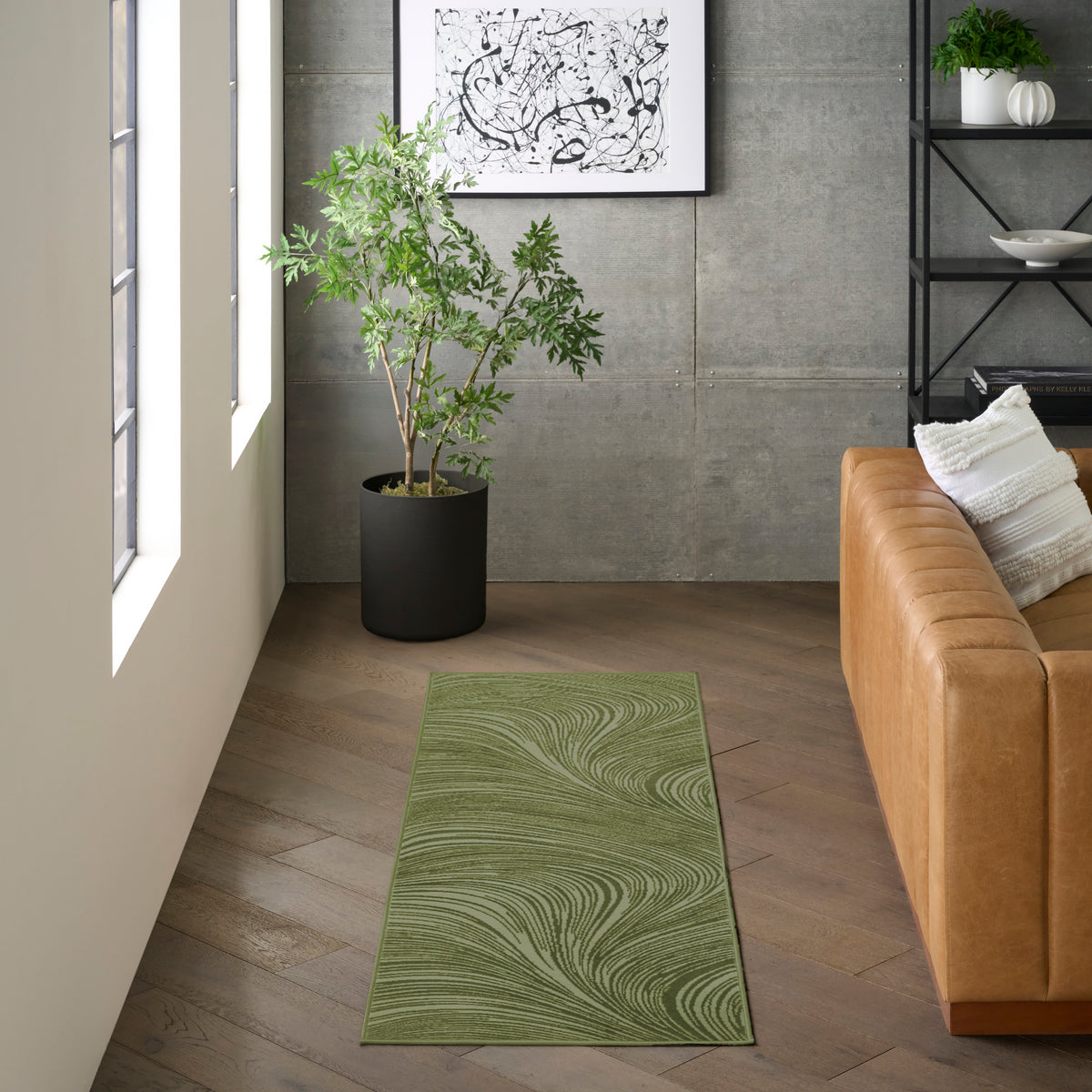 Central Park West CEP02 Green Rug - room scene
