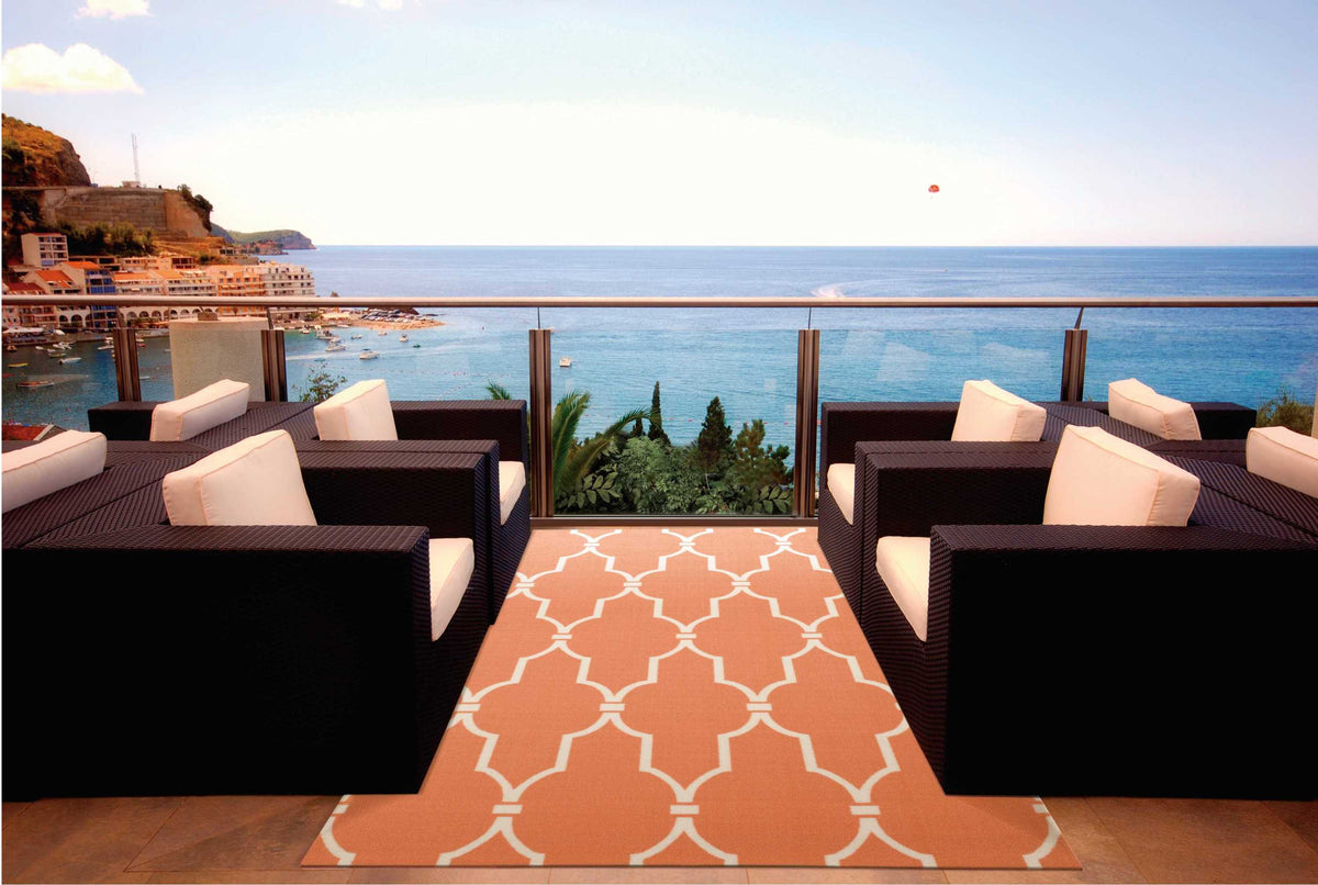Home & Garden RS087 Orange Rug - room scene