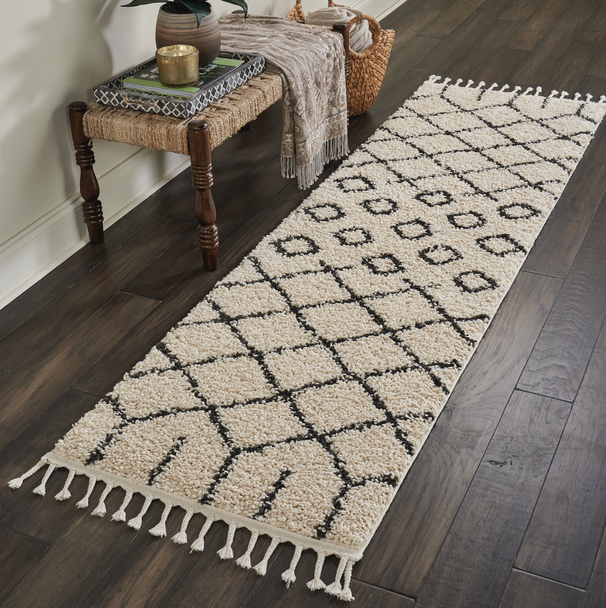 Moroccan Shag MRS01 Cream Rug - room scene