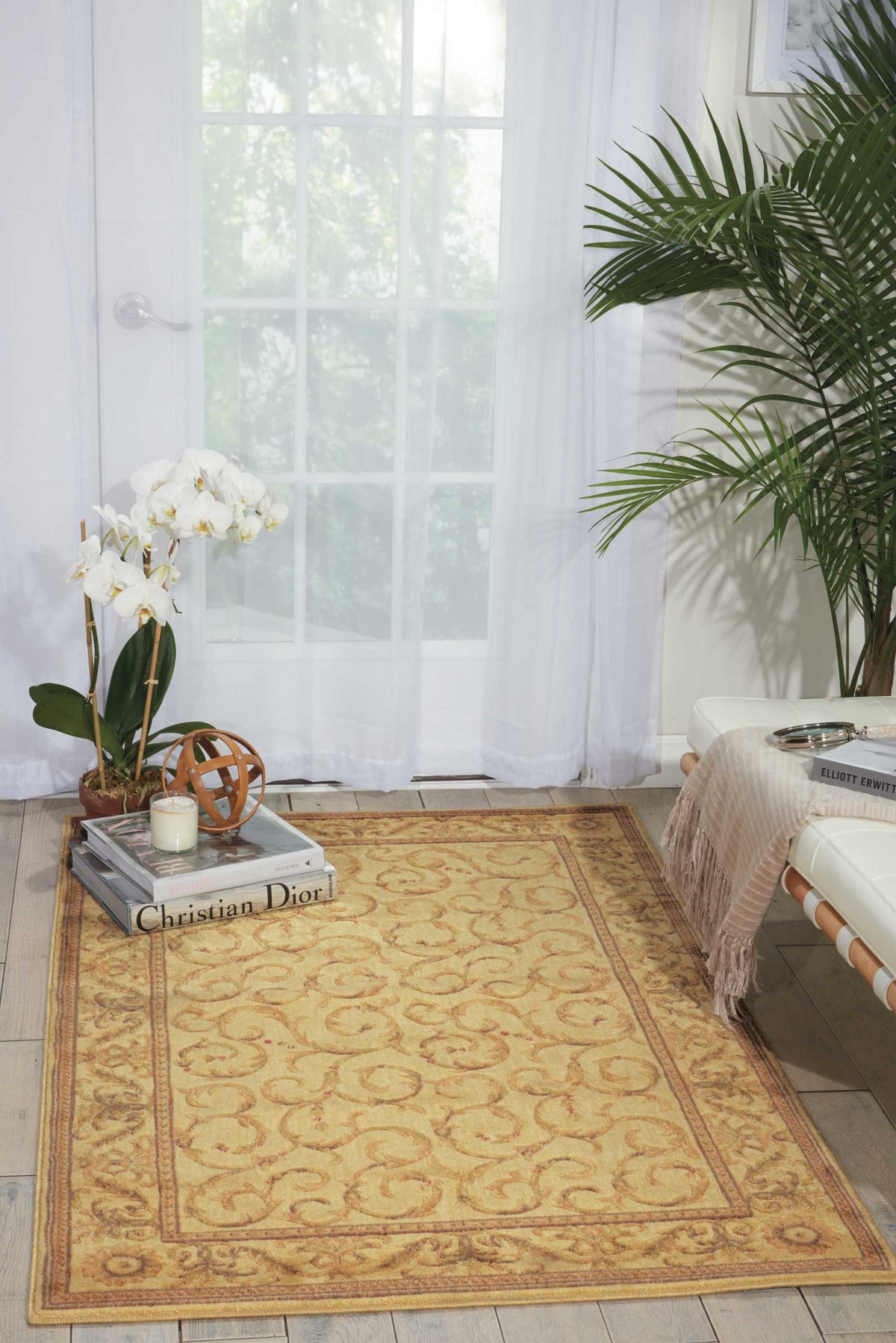 Somerset ST02A Ivory Rug - room scene