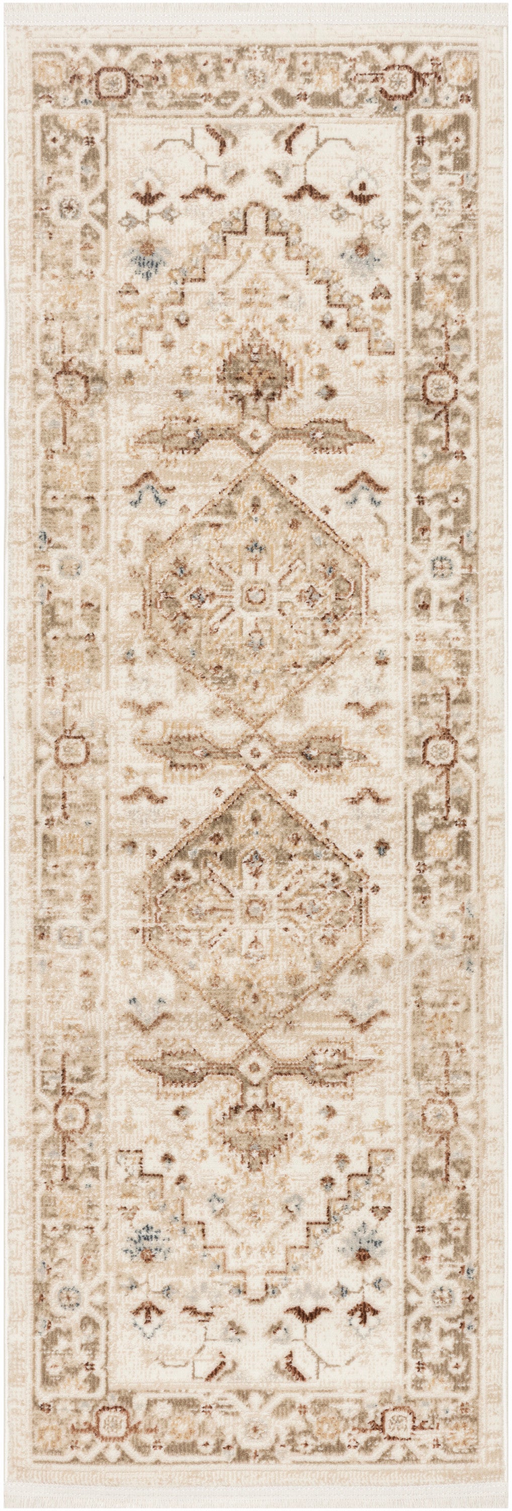 Pardis PRD02 Ivory Taupe Rug - Runner