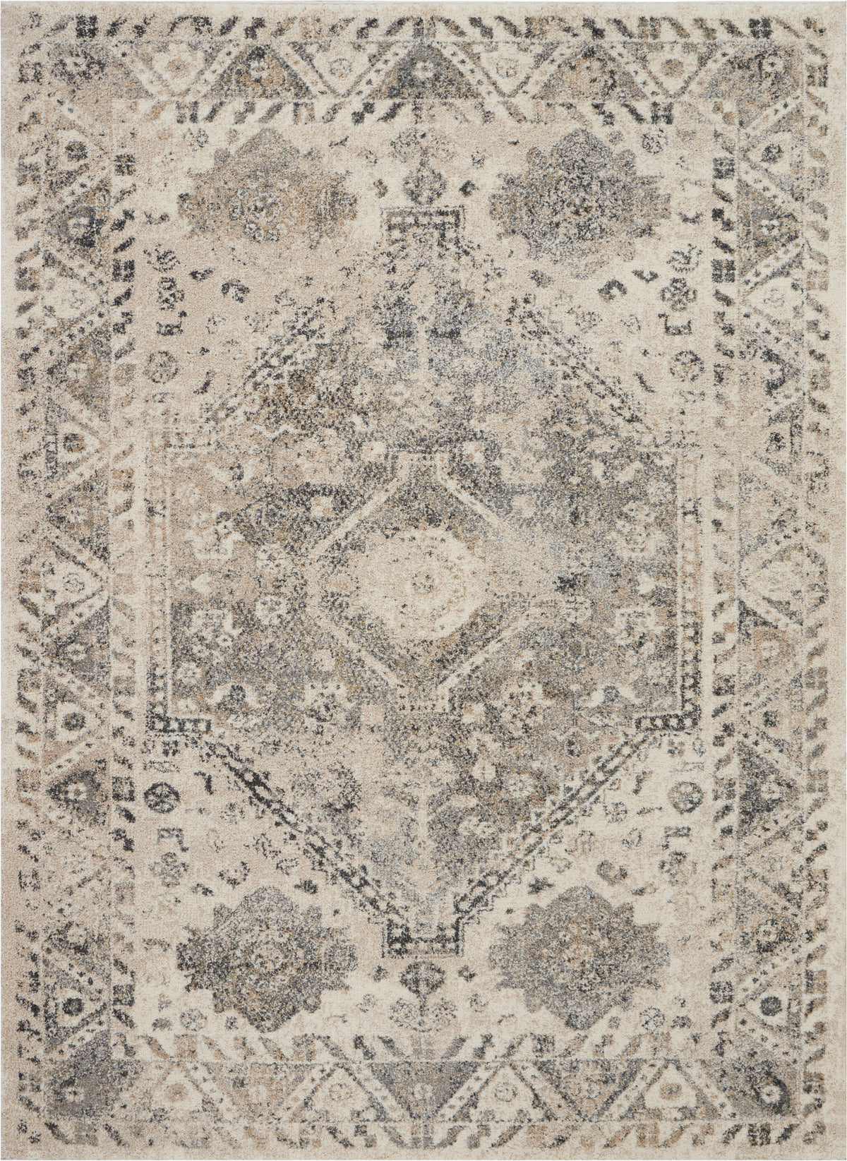 Fusion FSS11 Cream Grey Rug - Rectangle