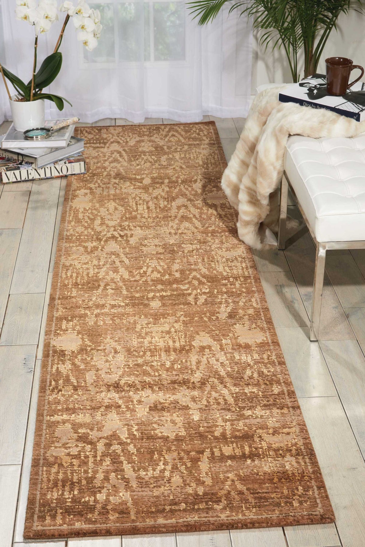 Silken Allure SLK17 Chocolate Rug - room scene
