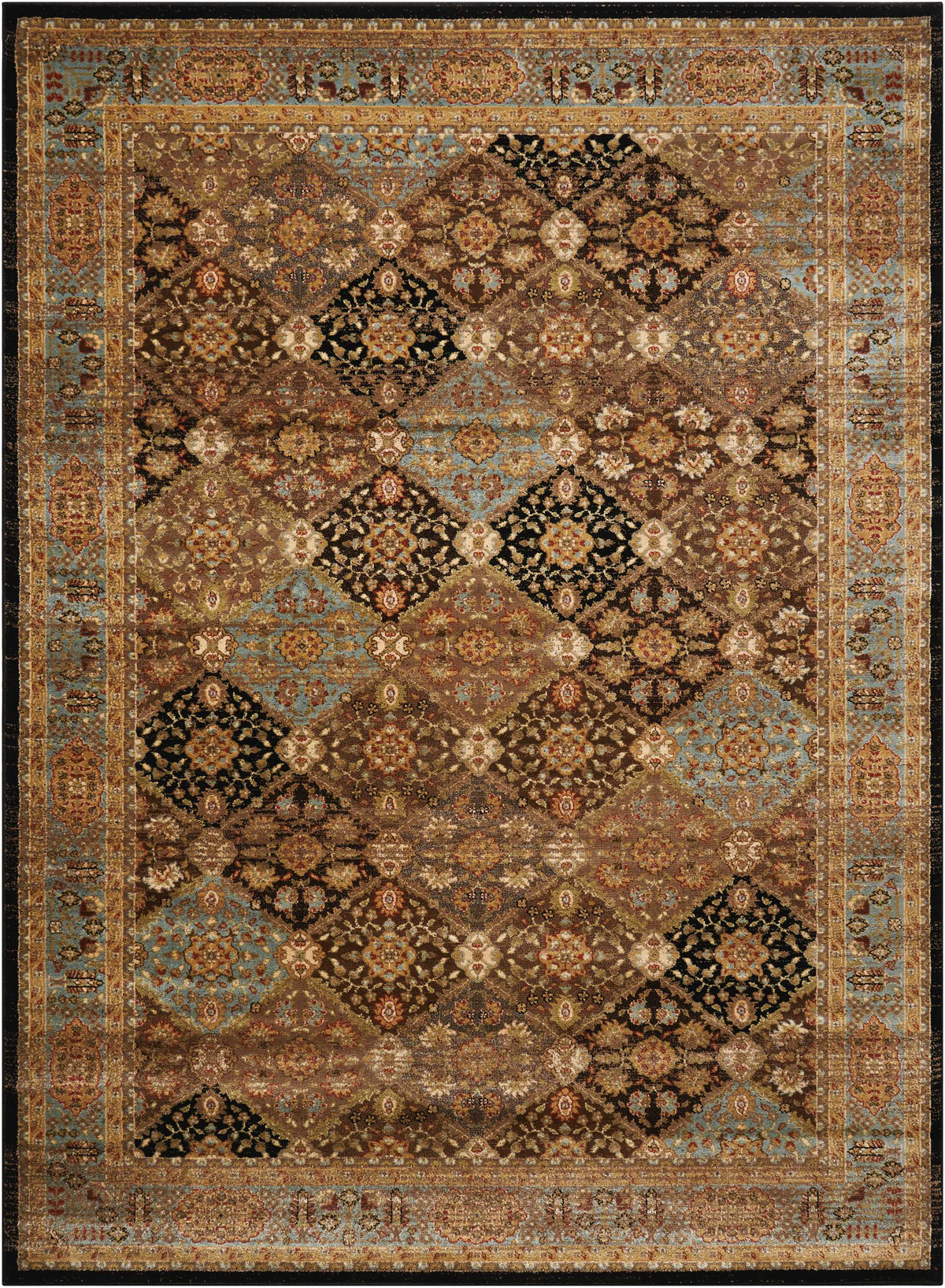 Delano DEL03 Black Blue Rug - Rectangle