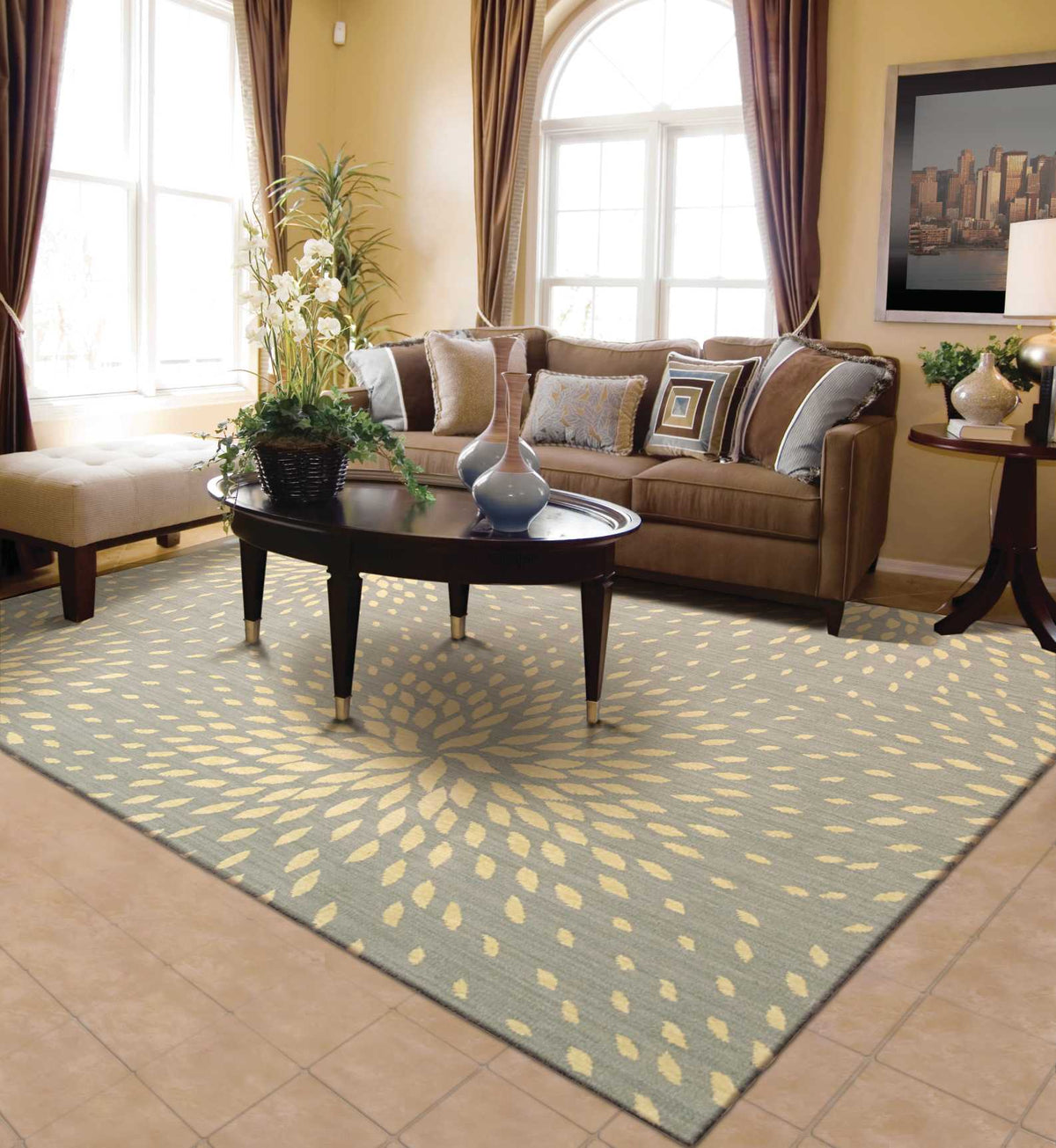 Capri CAP2 Grey Rug - room scene
