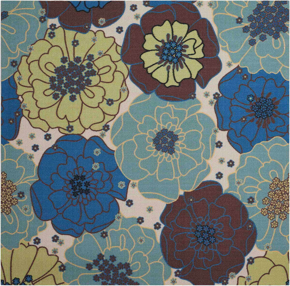 Home & Garden RS021 Light Blue Rug - Square