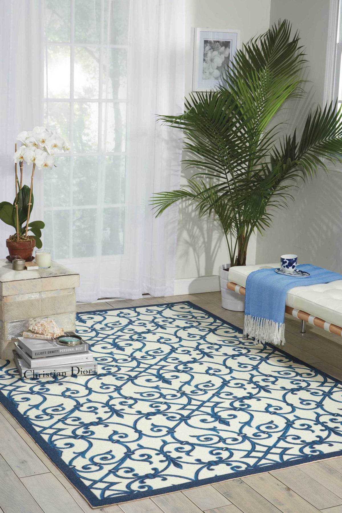 Home & Garden RS093 Blue Rug - room scene
