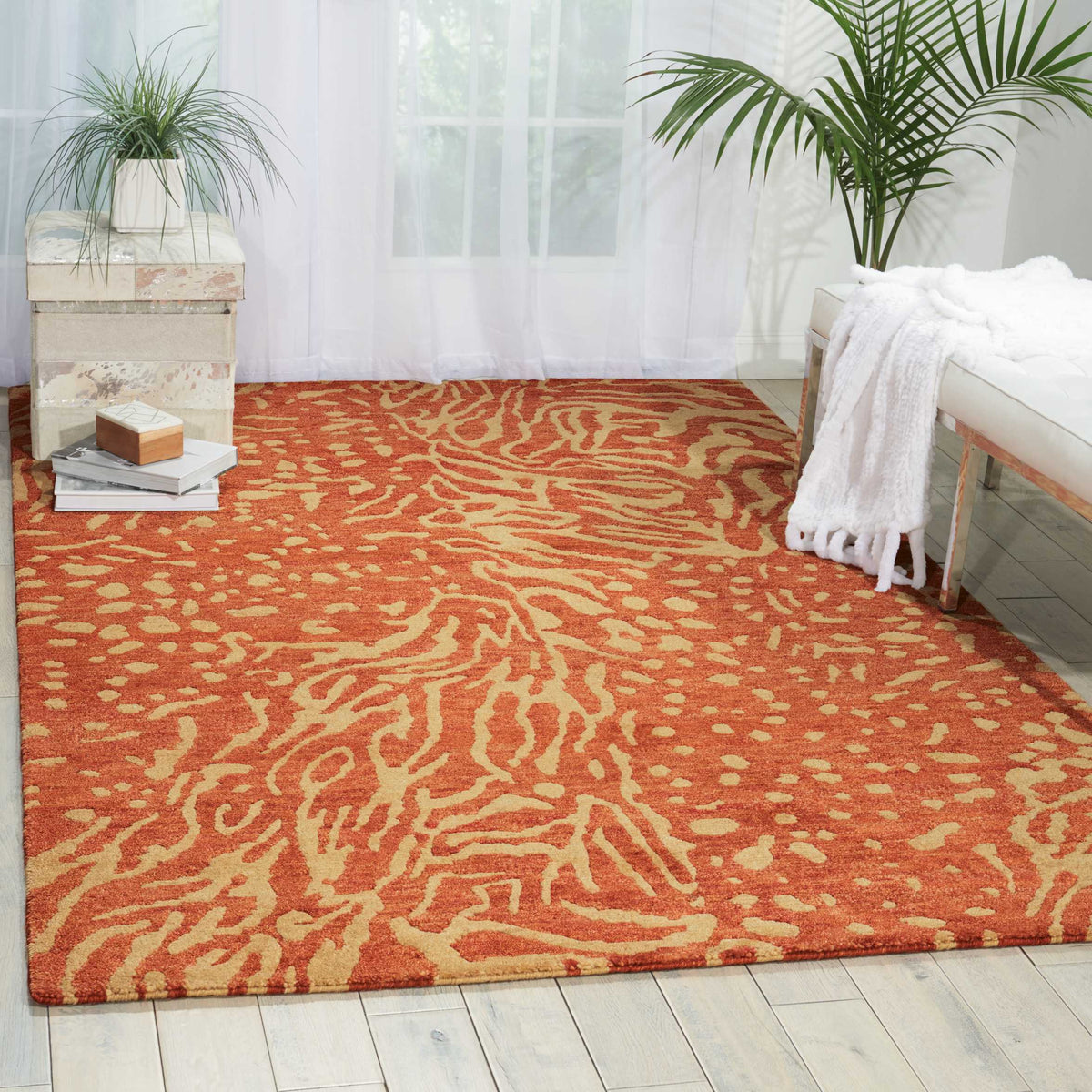 Tahoe Modern MTA02 Rust Beige Rug - room scene