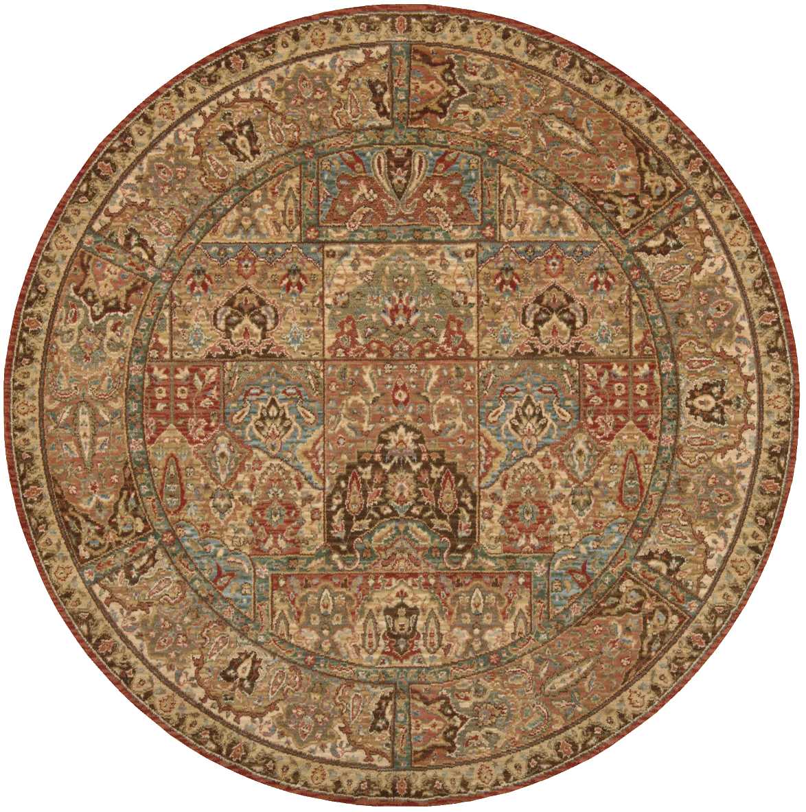 Living Treasures LI02 Multicolor Rug - Round