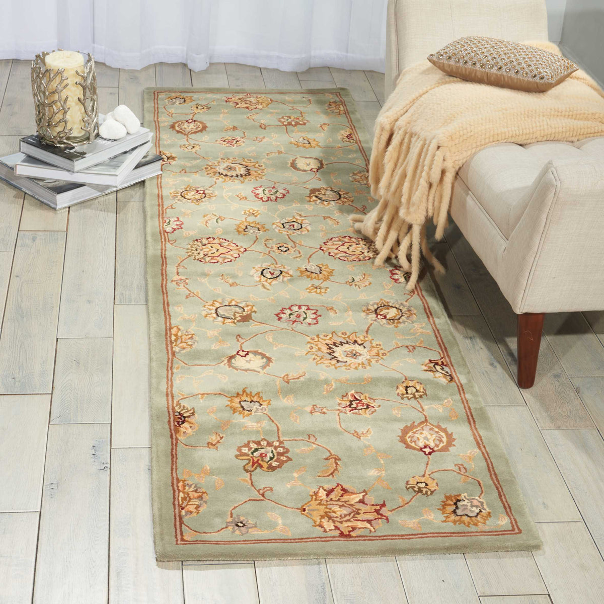 Nourison 2000 2360 Aqua Rug - room scene