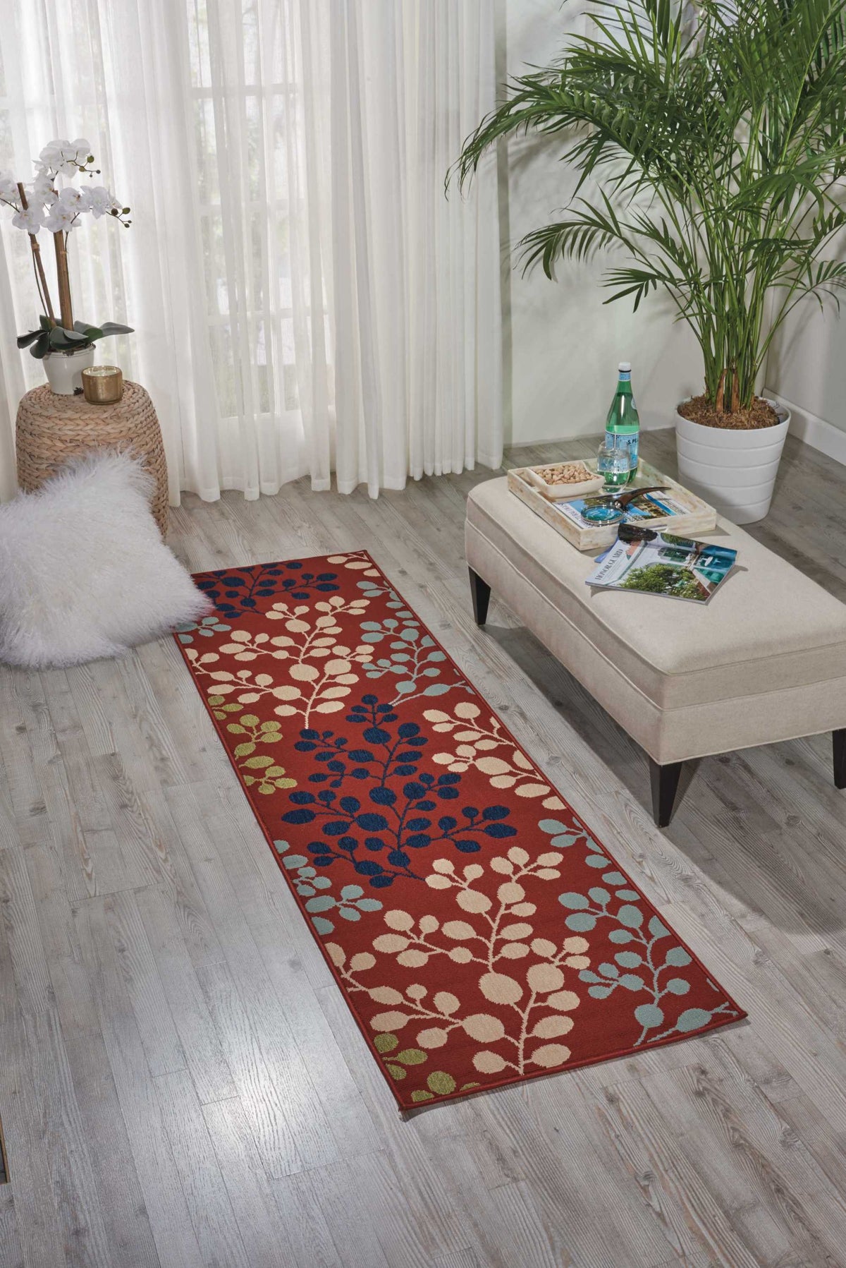 Caribbean CRB01 Rust Rug - room scene