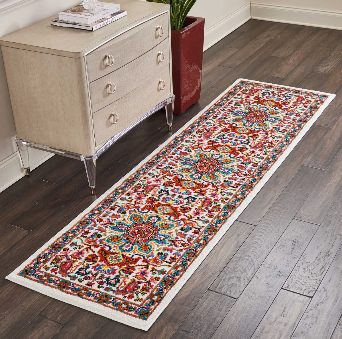 Oakdale OKD06 Ivory Rug - room scene