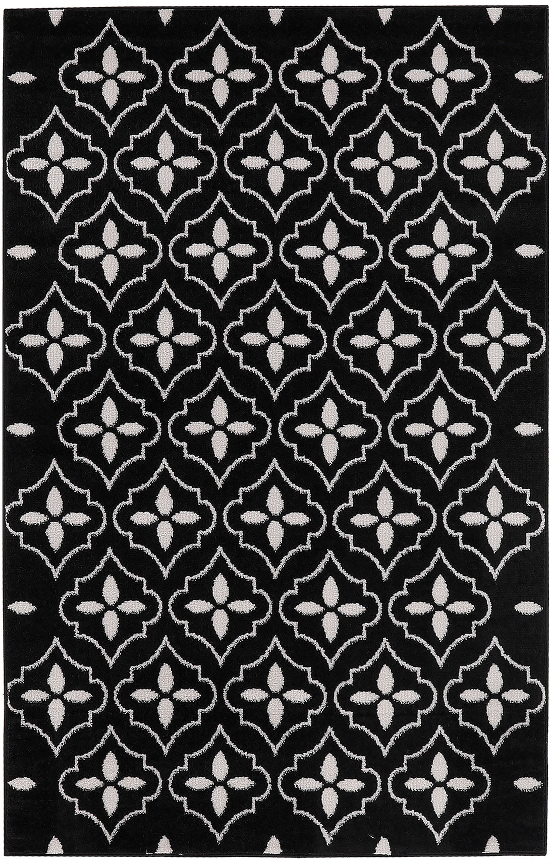 Nourison Essentials NRE04 Black Ivory Rug - Rectangle