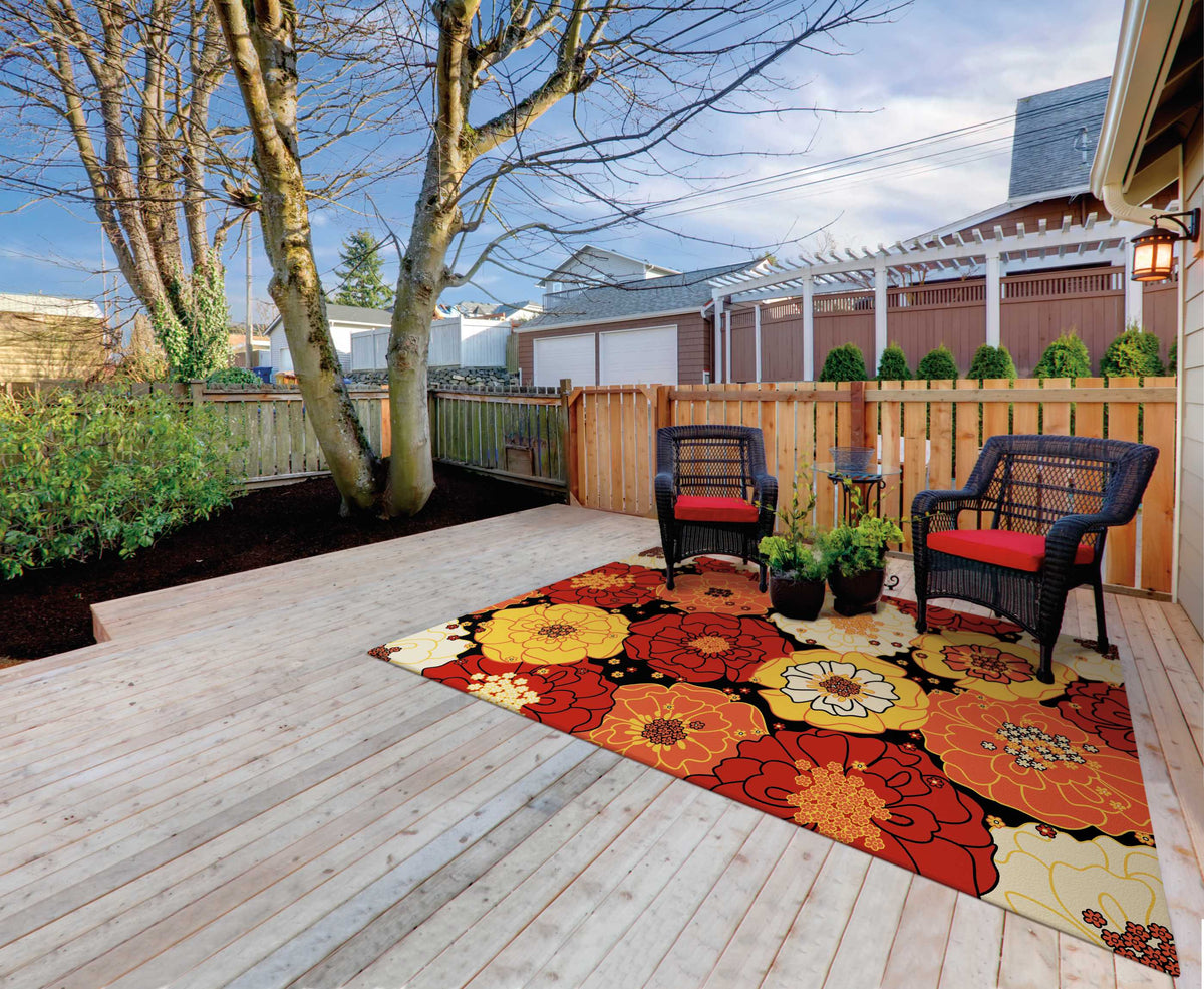 Home & Garden RS021 Black Rug - room scene