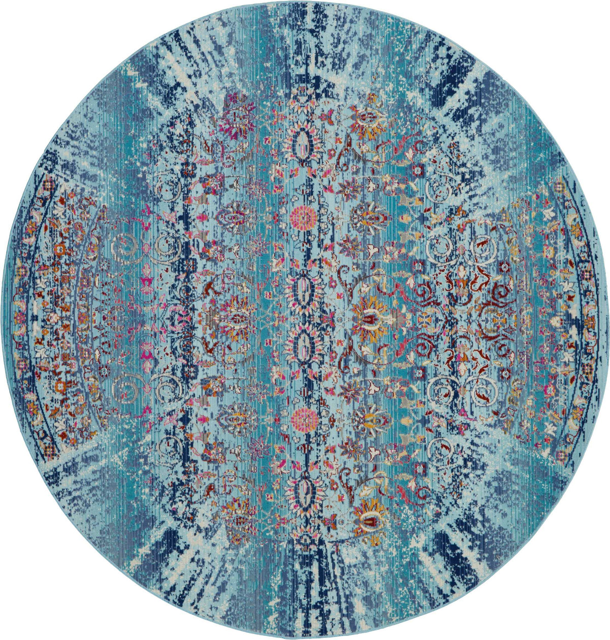 Vintage Kashan VKA02 Blue Rug - Round