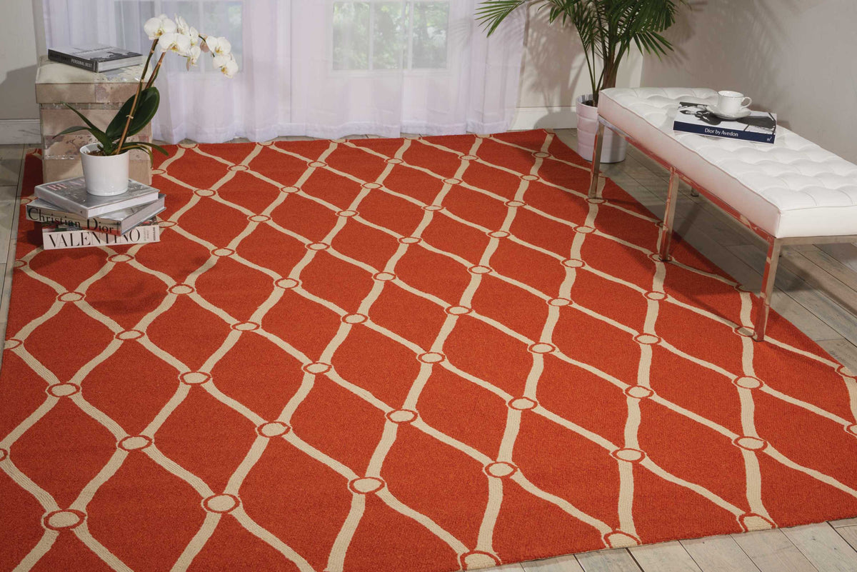 Portico POR02 Orange Rug - room scene