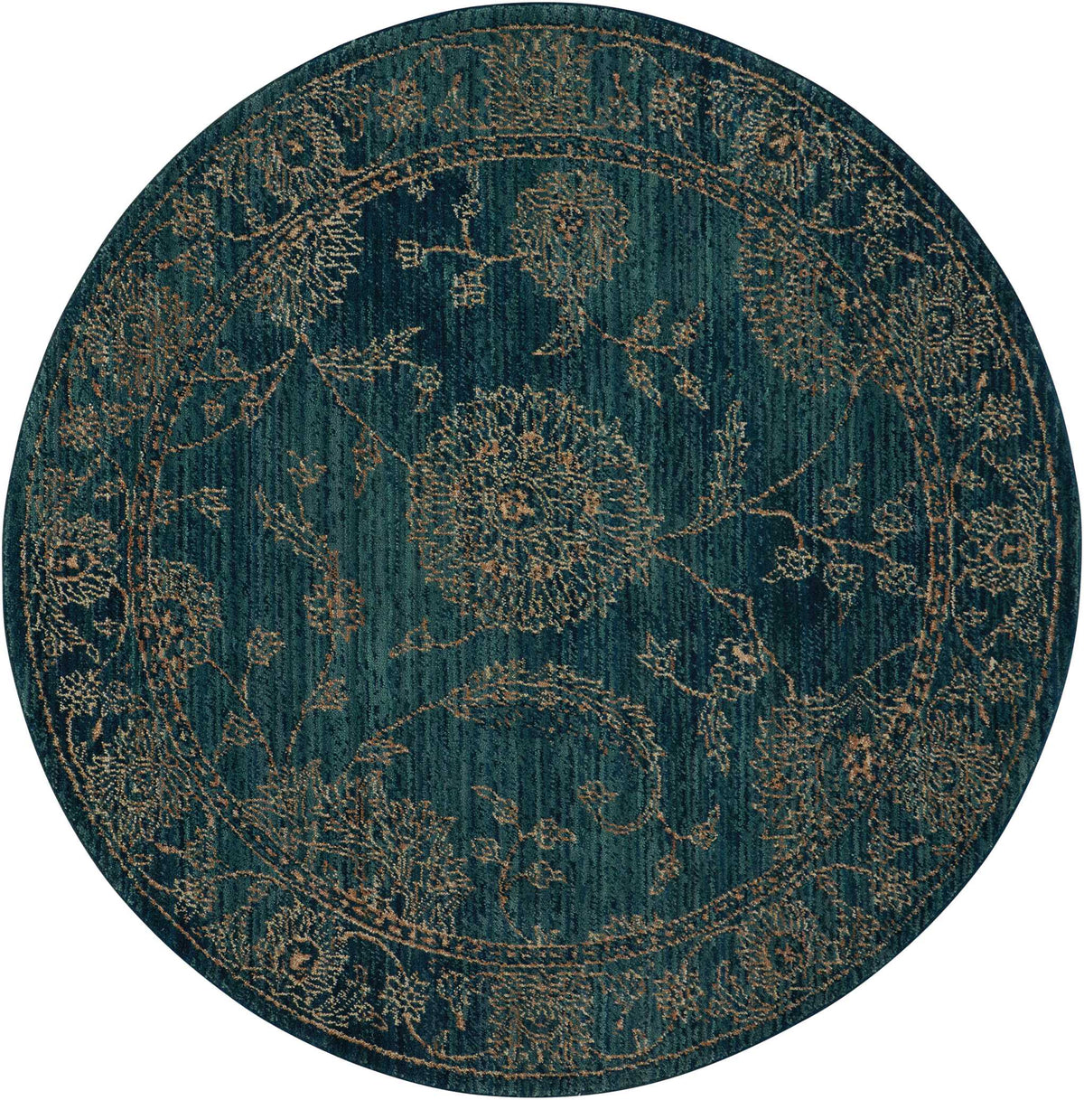 Nourison 2020 NR202 Teal Rug - Round