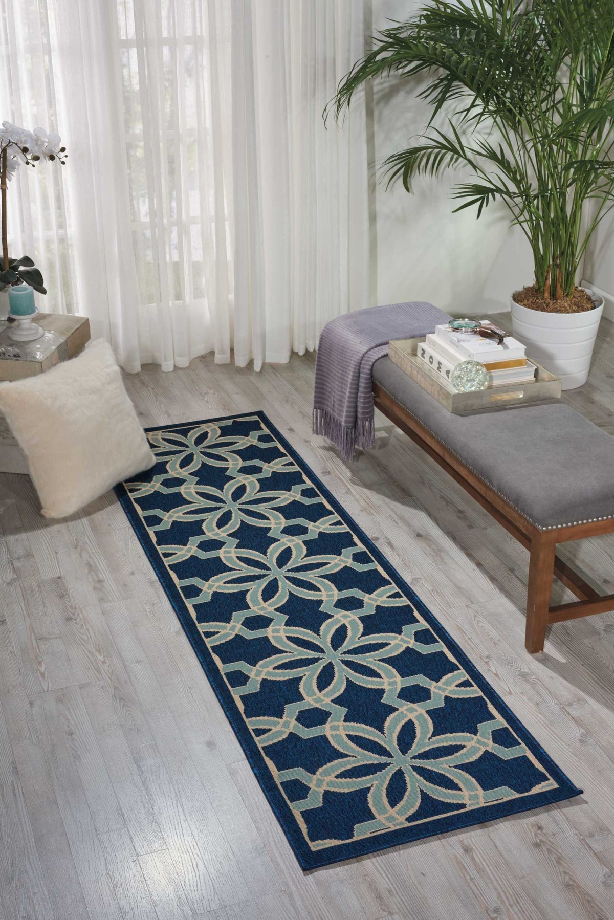 Caribbean CRB05 Navy Rug - room scene
