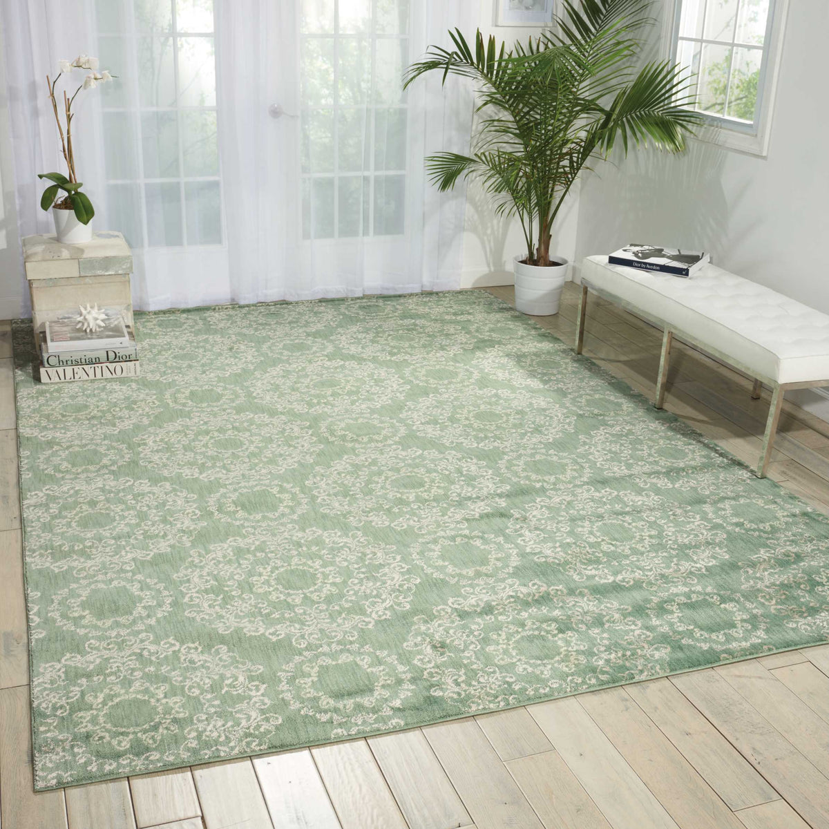 Tranquility TNQ03 Light Green Rug - room scene