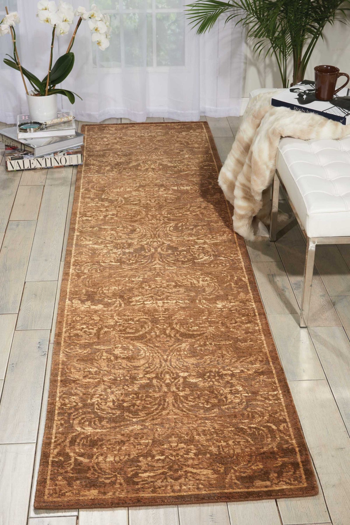 Silken Allure SLK19 Chocolate Rug - room scene