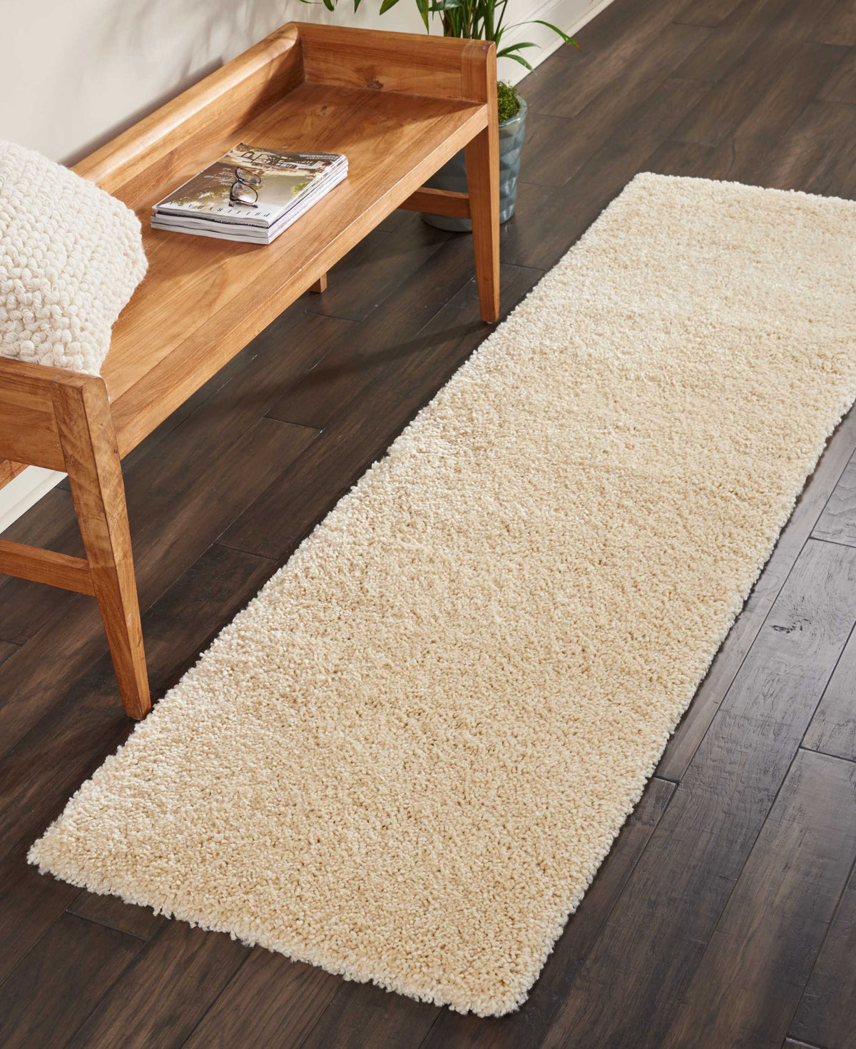 Malibu Shag MSG01 Cream Rug - room scene