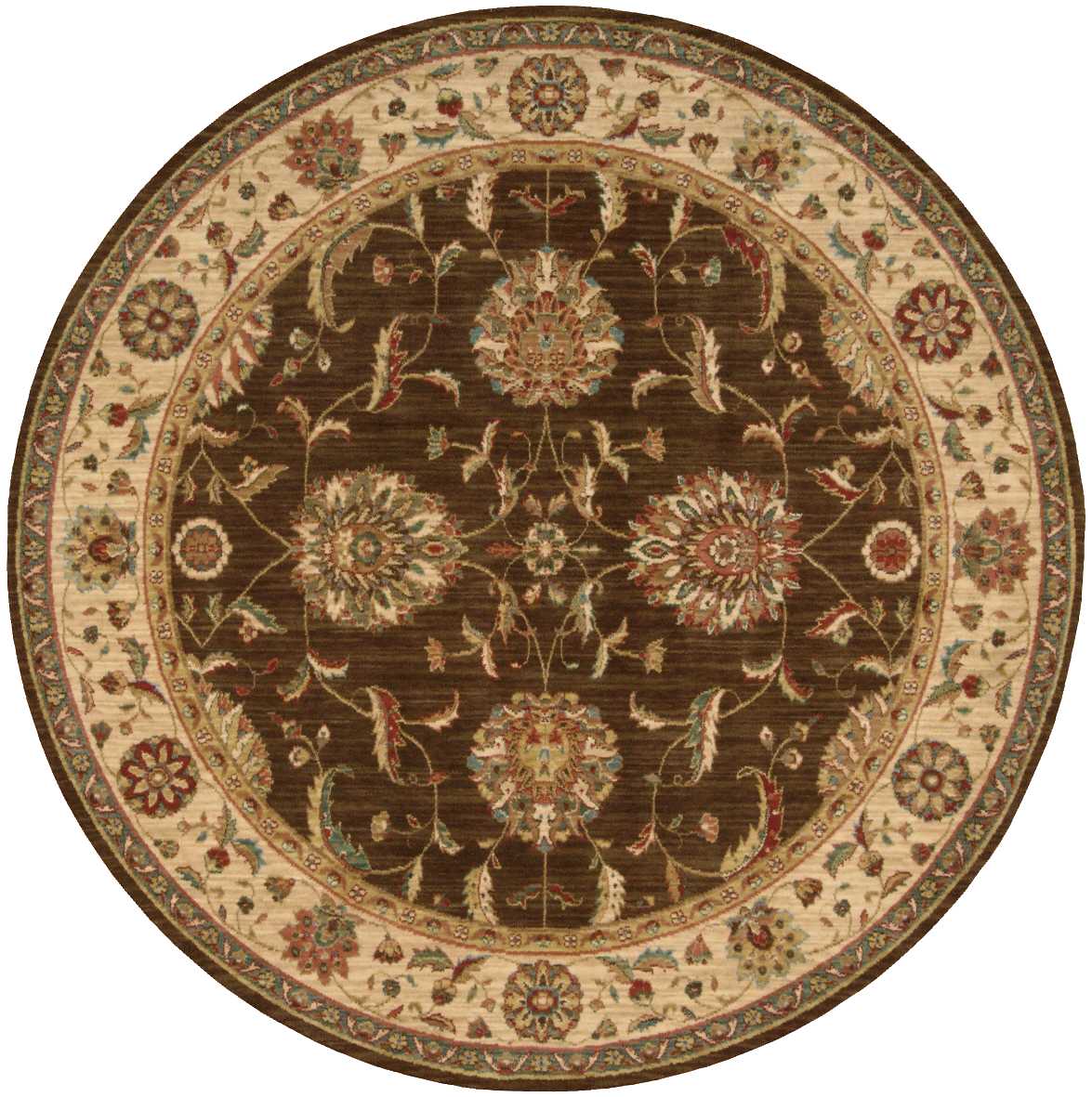 Living Treasures LI04 Brown Rug - Round