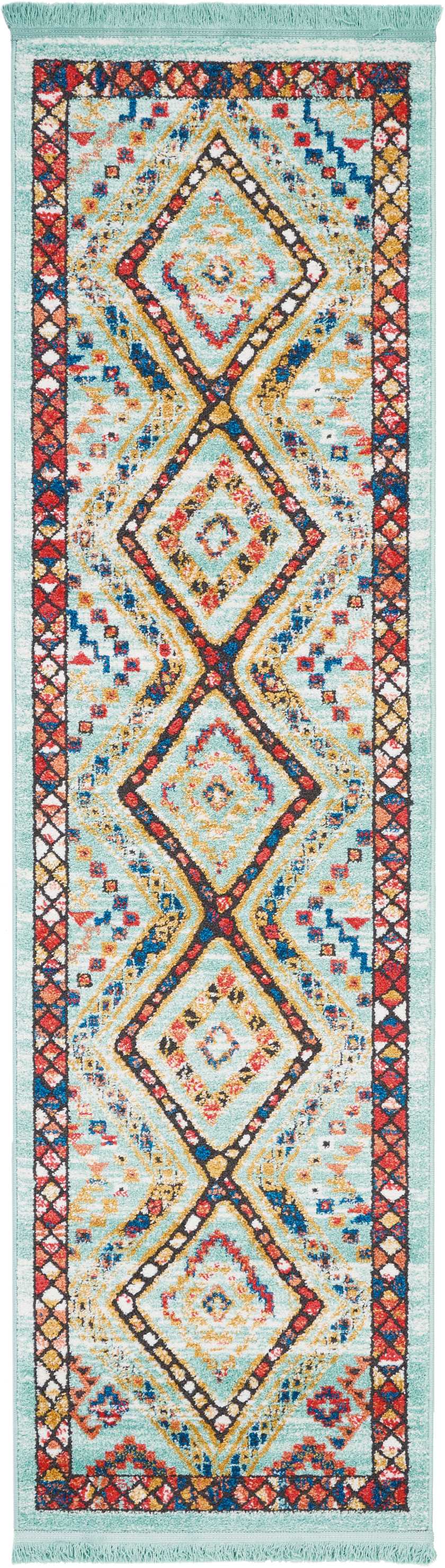 South Western NAV02 Aqua Rug - Runner