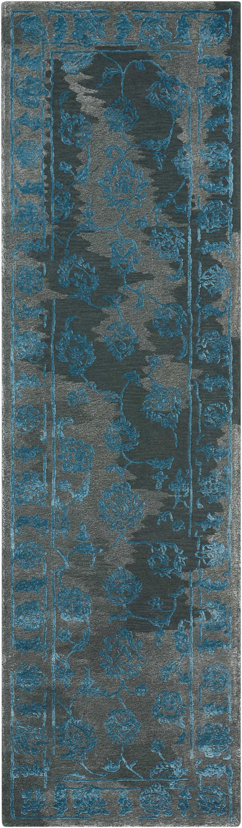 Opaline OPA12 Charcoal Blue Rug - Runner