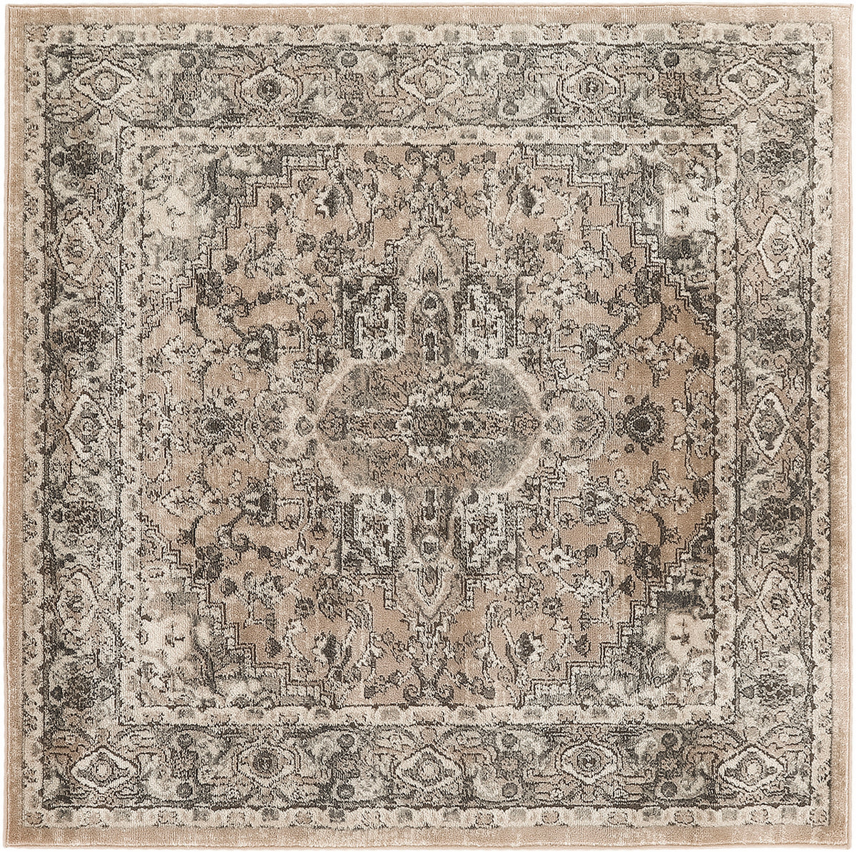 Quarry QUA05 Beige Grey Rug - Square
