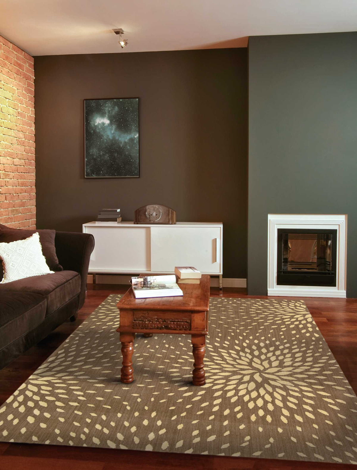 Capri CAP2 Mocha Rug - room scene