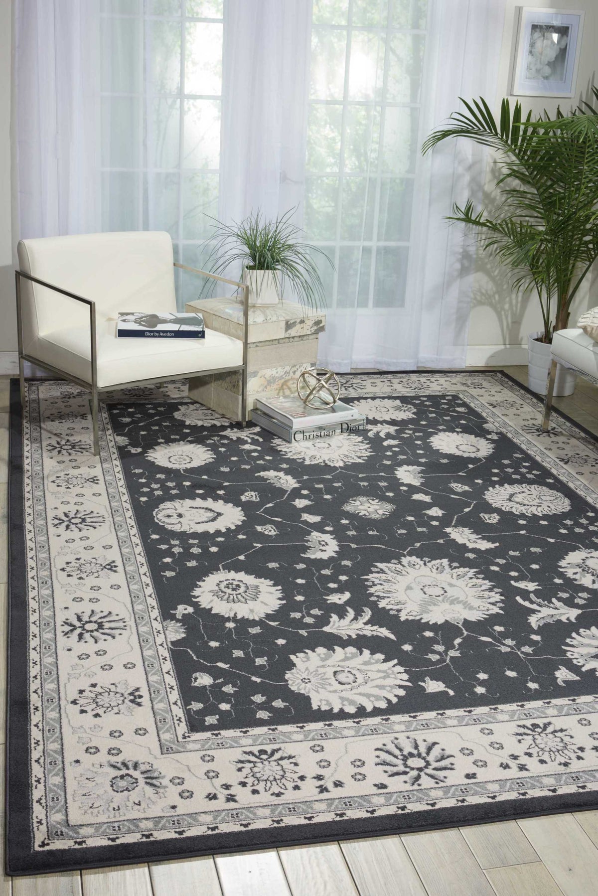 Maymana MYN03 Charcoal Rug - room scene