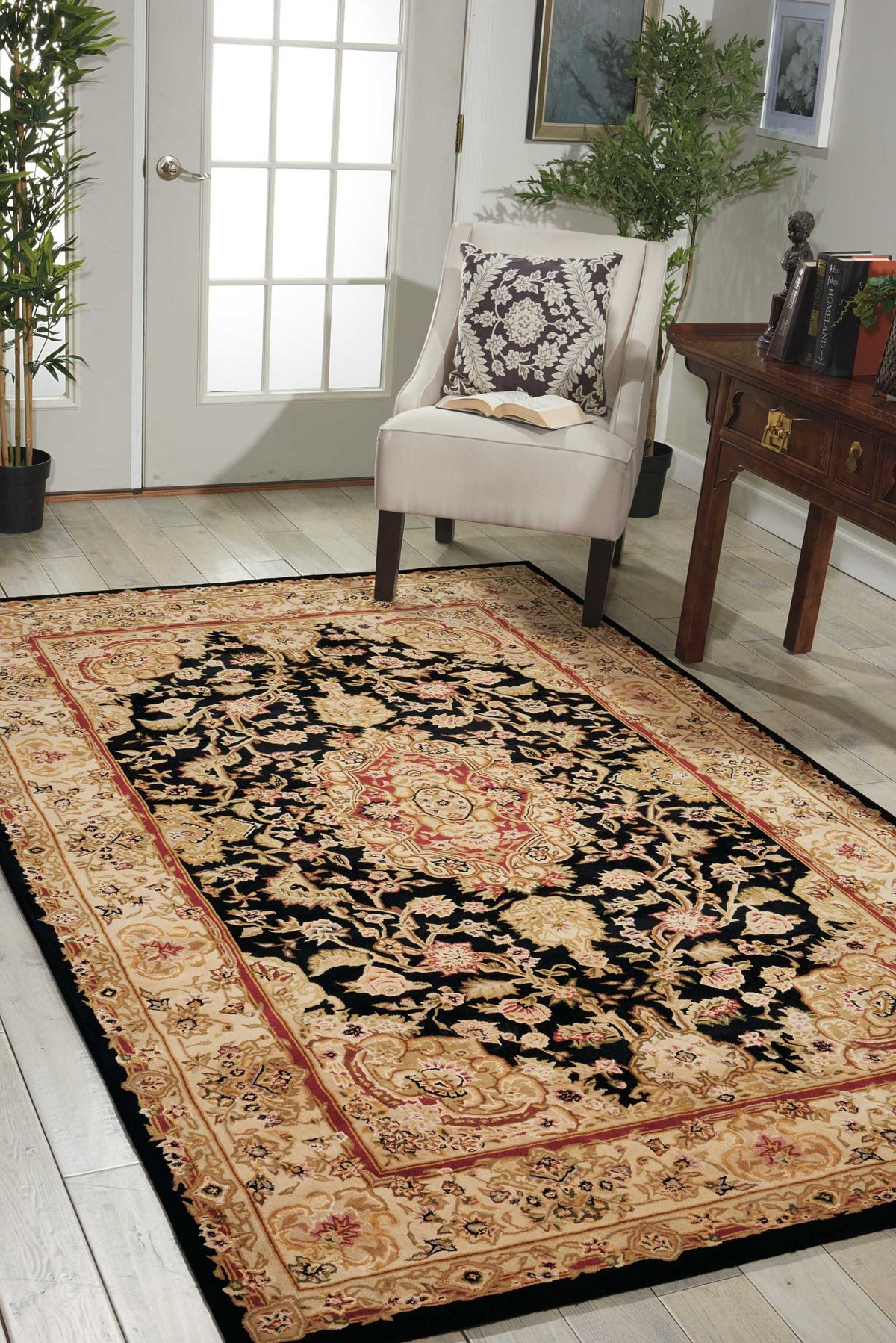 Nourison 2000 2028 Black Rug - room scene