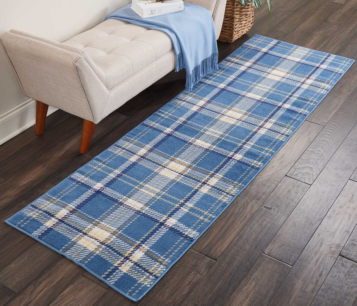 Grafix GRF03 Blue Rug - room scene