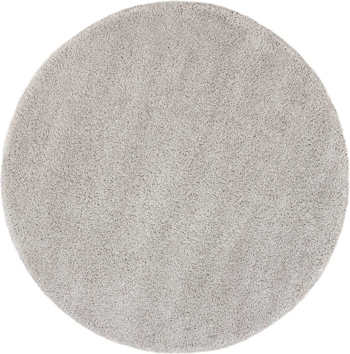 Malibu Shag MSG01 Silver Grey Rug - Round