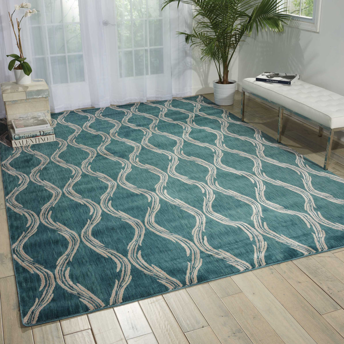 Tranquility TNQ02 Aqua Rug - room scene