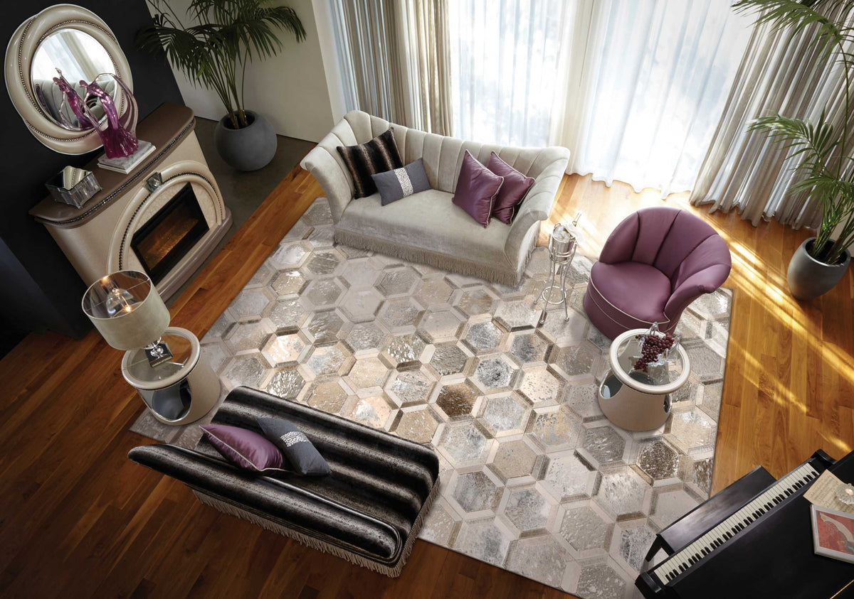 City Chic MA100 Silver Rug - room scene